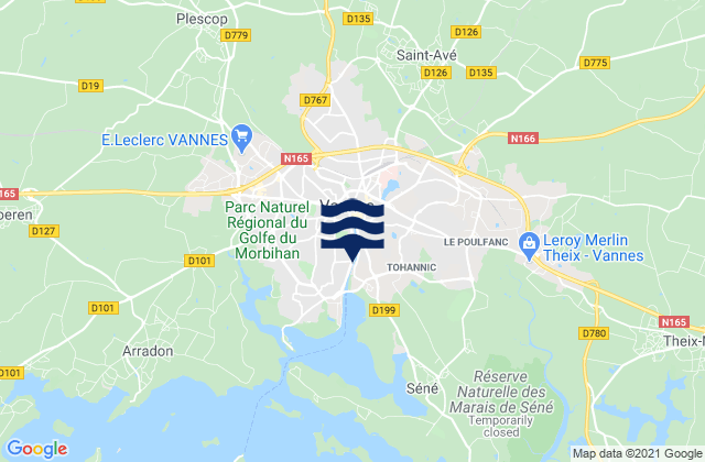 Carte des horaires des marées pour Meucon, France