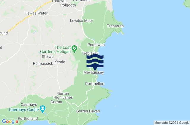 Carte des horaires des marées pour Mevagissey Habour Beach, United Kingdom