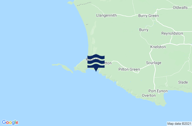Carte des horaires des marées pour Mewslade Bay Beach, United Kingdom