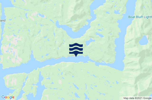 Carte des horaires des marées pour Meyers Narrows Meyers Passage, Canada