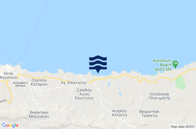 Carte des horaires des marées pour Mia Miliá, Cyprus