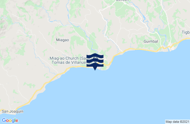 Carte des horaires des marées pour Miagao, Philippines