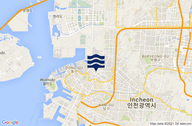 Carte des horaires des marées pour Michuhol, South Korea