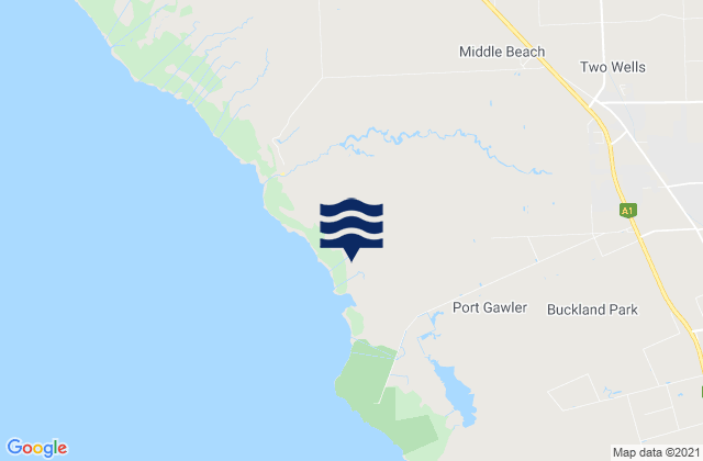 Carte des horaires des marées pour Middle Beach, Australia