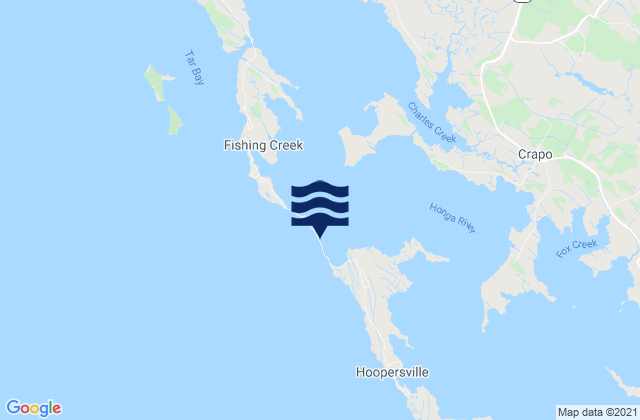 Carte des horaires des marées pour Middle Hooper Island, United States