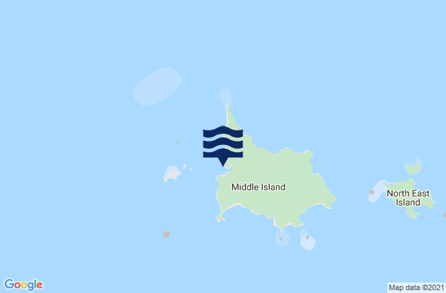 Carte des horaires des marées pour Middle Island (Percy Isles), Australia