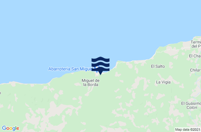 Carte des horaires des marées pour Miguel de La Borda, Panama