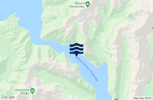 Carte des horaires des marées pour Milford Sound/Piopiotahi, New Zealand