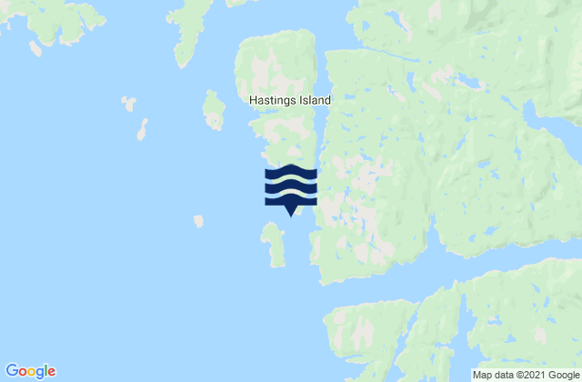 Carte des horaires des marées pour Milne Island, Canada