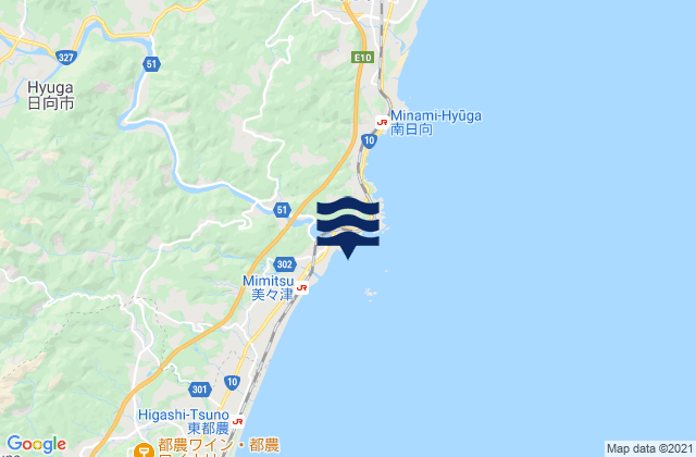 Carte des horaires des marées pour Mimitsu, Japan