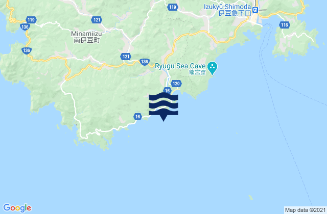 Carte des horaires des marées pour Minami Izu-Koine, Japan