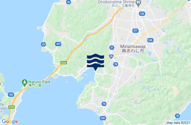 Carte des horaires des marées pour Minamiawaji Shi, Japan