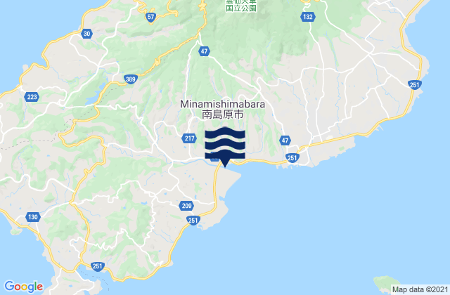 Carte des horaires des marées pour Minamishimabara-shi, Japan