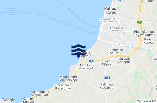 Carte des horaires des marées pour Mindilóglion, Greece