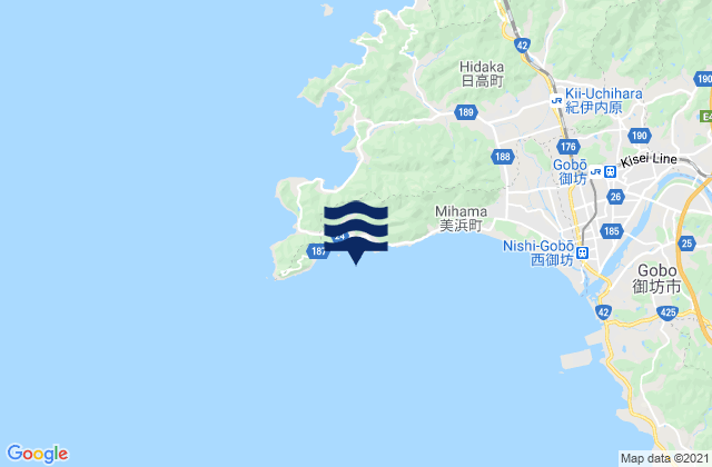 Carte des horaires des marées pour Mio, Japan