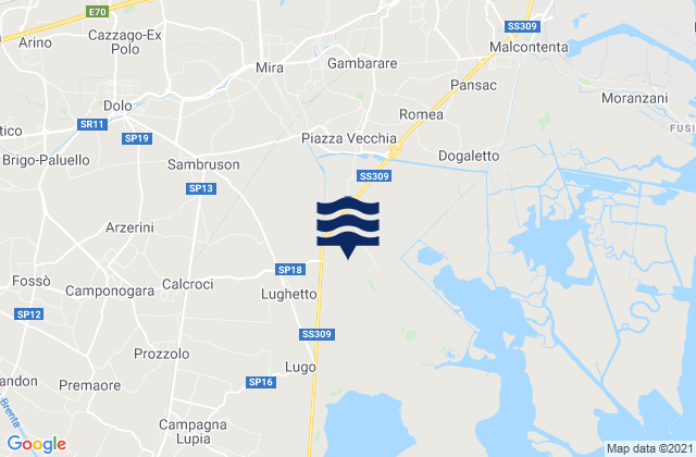 Carte des horaires des marées pour Mirano, Italy
