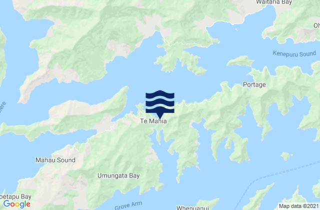 Carte des horaires des marées pour Mistletoe Bay, New Zealand