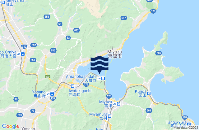 Carte des horaires des marées pour Miyazu-shi, Japan