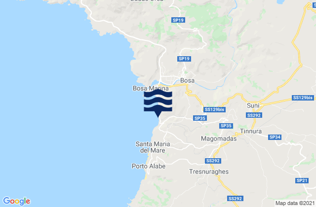 Carte des horaires des marées pour Modolo, Italy
