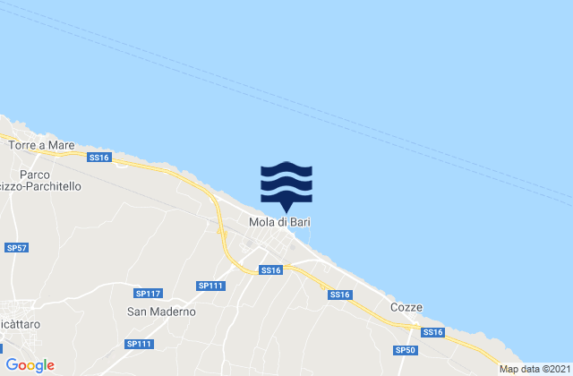 Carte des horaires des marées pour Mola di Bari, Italy