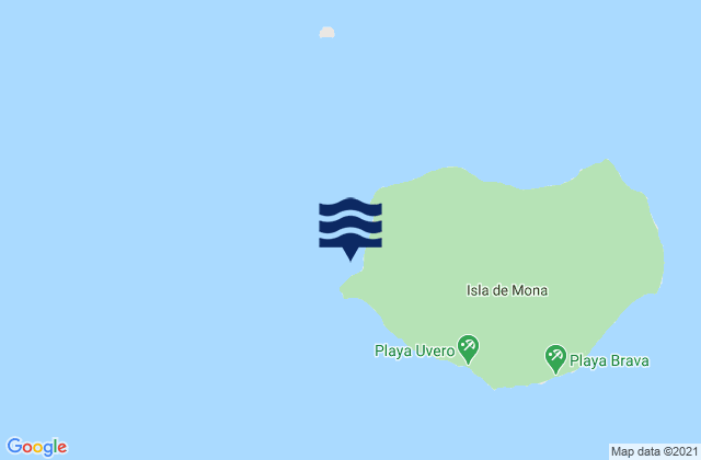 Carte des horaires des marées pour Mona Island, Puerto Rico