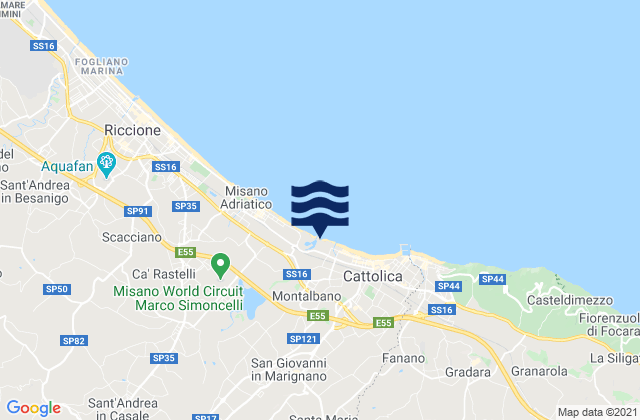 Carte des horaires des marées pour Montalbano, Italy