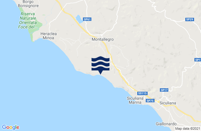 Carte des horaires des marées pour Montallegro, Italy