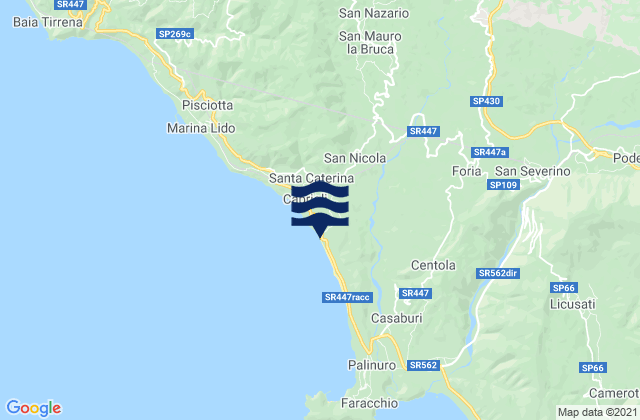 Carte des horaires des marées pour Montano Antilia, Italy