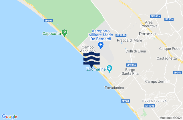 Carte des horaires des marées pour Monte Migliore La Selvotta, Italy