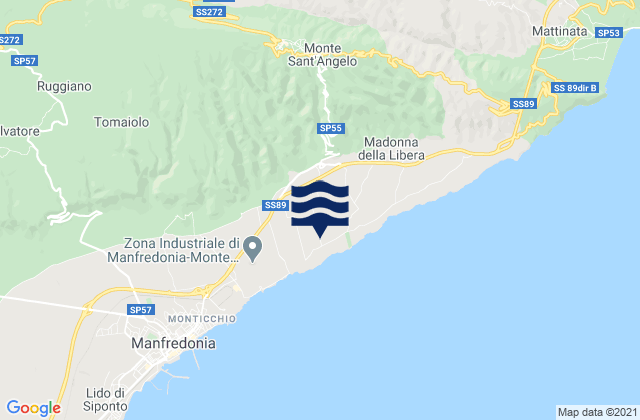 Carte des horaires des marées pour Monte Sant'Angelo, Italy