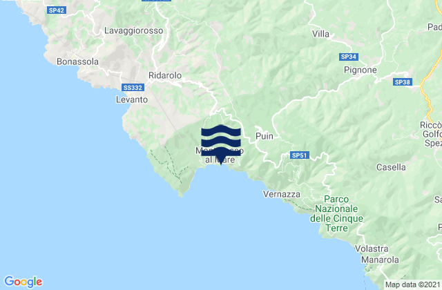 Carte des horaires des marées pour Monterosso al Mare, Italy