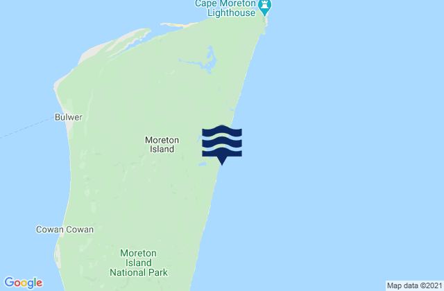 Carte des horaires des marées pour Moreton Island - East Coast, Australia