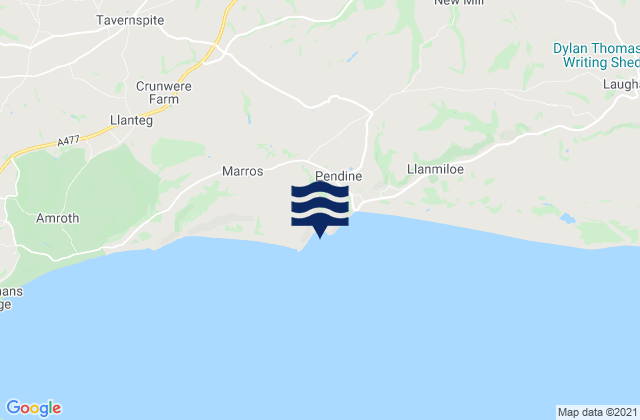 Carte des horaires des marées pour Morfa Bychan Beach, United Kingdom