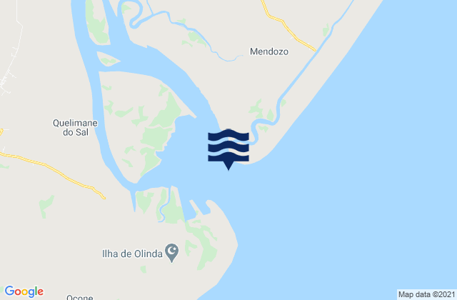 Carte des horaires des marées pour Morrubone, Mozambique