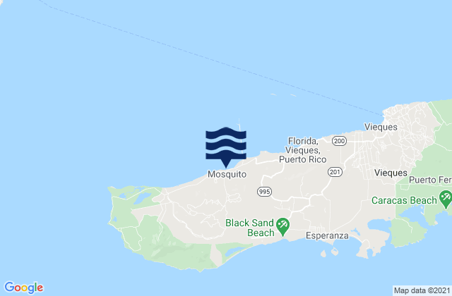 Carte des horaires des marées pour Mosquito Barrio, Puerto Rico