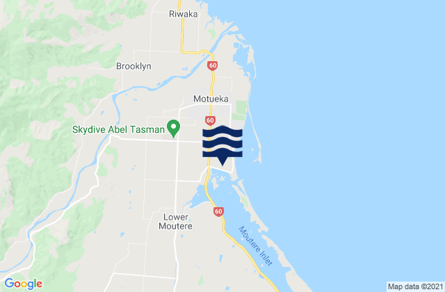 Carte des horaires des marées pour Motueka, New Zealand