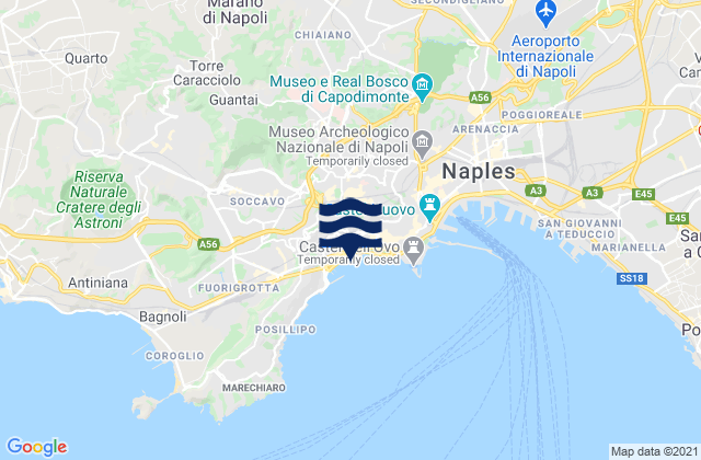 Carte des horaires des marées pour Mugnano di Napoli, Italy