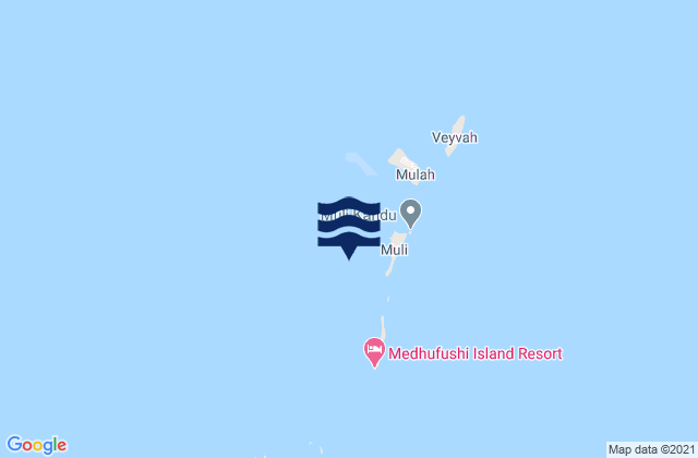 Carte des horaires des marées pour Muli, Maldives