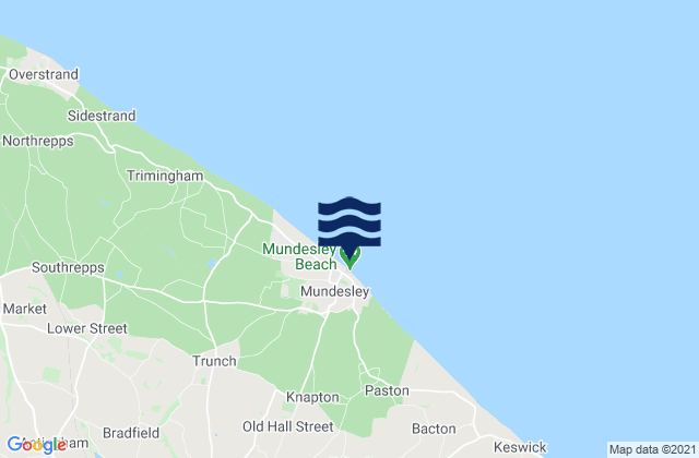 Carte des horaires des marées pour Mundesley Beach, United Kingdom