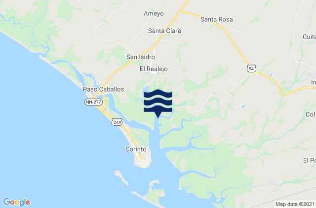 Carte des horaires des marées pour Municipio de Chinandega, Nicaragua