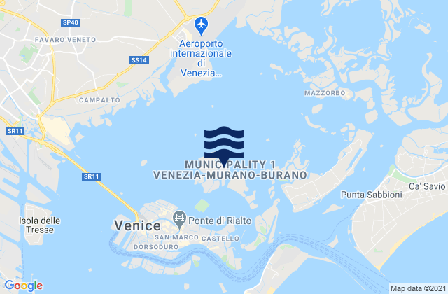 Carte des horaires des marées pour Murano, Italy