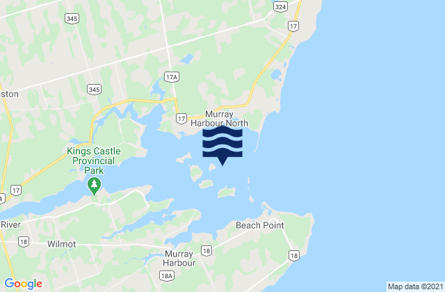Carte des horaires des marées pour Murray Harbour, Canada