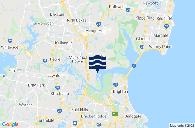 Carte des horaires des marées pour Murrumba Downs, Australia