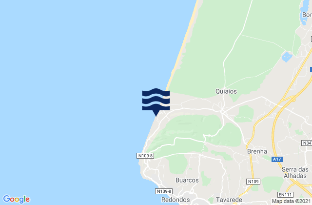 Carte des horaires des marées pour Murtinheira, Portugal