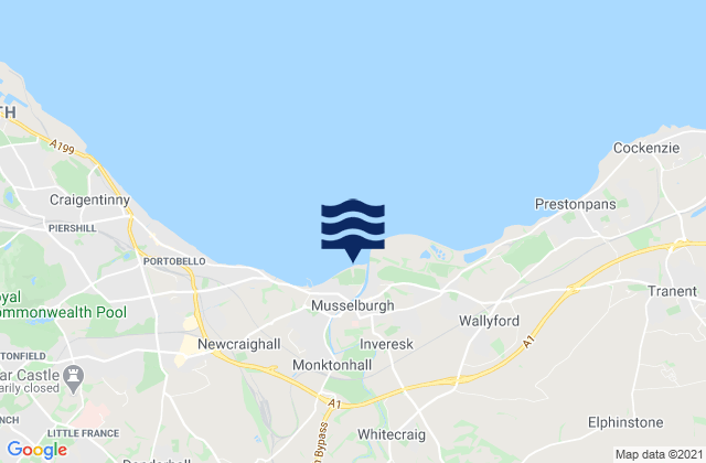 Carte des horaires des marées pour Musselburgh, United Kingdom