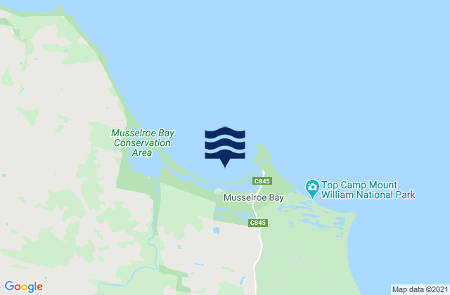 Carte des horaires des marées pour Musselroe Bay, Australia