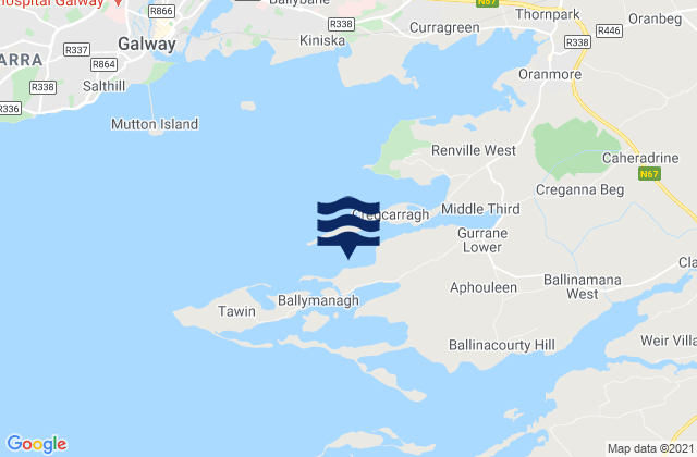 Carte des horaires des marées pour Mweeloon Bay, Ireland