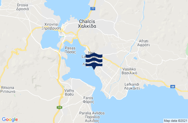 Carte des horaires des marées pour Mytikas, Greece