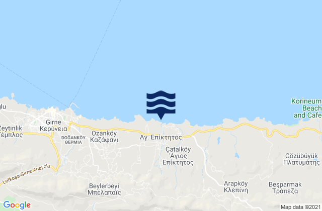 Carte des horaires des marées pour Mándres, Cyprus