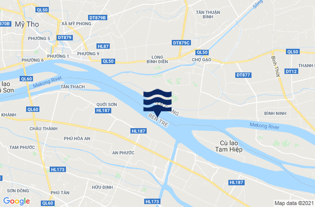 Carte des horaires des marées pour Mỹ Tho, Vietnam